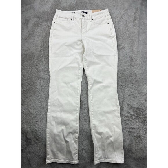 NYDJ Denim - NYDJ Jeans Womens 8P White Marilyn Straight Leg Petite Lift Tuck Stretch Denim
